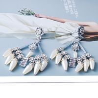New Personality Style Diamond-studded Pearl Earrings Drop-shaped Earrings main image 4