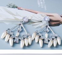 New Personality Style Diamond-studded Pearl Earrings Drop-shaped Earrings main image 6