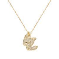 Fashion Copper-plated Real Gold Micro-inlaid Zircon Small Animal Cute Pendant Necklace main image 6