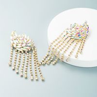 S925 Silver Needle Fashion Creative Metal Chain Long Tassel Pearl Earrings main image 4