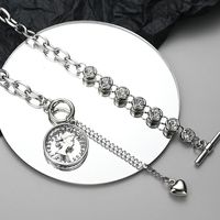 Retro Portrait Love Ot Stitching Diamond Necklace Personality Titanium Steel Clavicle Chain main image 5