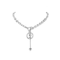 Retro Portrait Love Ot Stitching Diamond Necklace Personality Titanium Steel Clavicle Chain main image 1