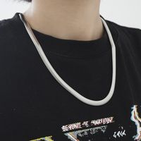 Titanium Steel Flat Snake Bone Chain Hip Hop Retro Clavicle Chain Personality Necklace main image 3