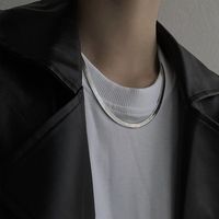 Titanium Steel Flat Snake Bone Chain Hip Hop Retro Clavicle Chain Personality Necklace main image 5