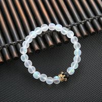 New Fashion Alloy Crown Colorful Glass Bead Bracelet Elastic Rope Bracelet Jewelry Wholesale sku image 2