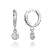 European And American Entry Lux New Sterling Silver Needle Circle Shape Rhinestone Earrings Female Personality All-match Fashion Ear Ring Ear Clips Earrings sku image 2