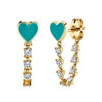 Personnalité De La Mode Gland Diamant Pêche Coeur Amour Goutte Boucles D&#39;oreilles Tendance Bijoux sku image 2