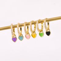 Européenne Et Américaine Sterling Argent Aiguille Simple Multi-couleur Coeur Oreille Géométrique Anneau Celi Français Clip Oreille Argent Boucles D'oreilles Femelle De Mode Best-seller sku image 1