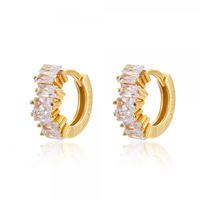 1 Pair Glam Cool Style Solid Color Copper Plating Inlay Zircon Gold Plated Earrings main image 3