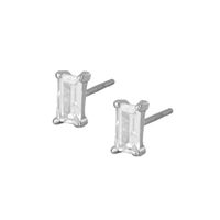 Europe And America Cross Border Sterling Silver Needle Multi-color Zircon Stud Earrings Women's Simple Small Square Fashion All-match Silver Ear Studs sku image 2