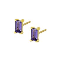 Europe And America Cross Border Sterling Silver Needle Multi-color Zircon Stud Earrings Women's Simple Small Square Fashion All-match Silver Ear Studs sku image 7