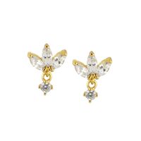 Sterling Silver Needle Inlaid Zircon Butterfly Ear Clip Earrings Women's Simple Elegant Earrings Niche Design Ins Style Jewelry sku image 1