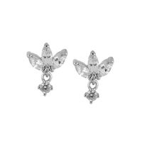 Sterling Silver Needle Inlaid Zircon Butterfly Ear Clip Earrings Women's Simple Elegant Earrings Niche Design Ins Style Jewelry sku image 2