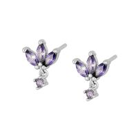 Sterling Silver Needle Inlaid Zircon Butterfly Ear Clip Earrings Women's Simple Elegant Earrings Niche Design Ins Style Jewelry sku image 5