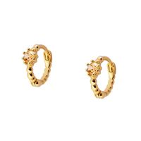European And American Round Earrings Simple Copper Zircon Ear Ring Ear Buckle Ear Studs Women sku image 7