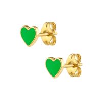 Multicolor Epoxy Heart-shaped Earrings Simple Compact Wild Earrings sku image 3