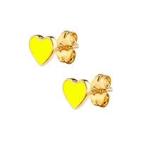 Multicolor Epoxy Heart-shaped Earrings Simple Compact Wild Earrings sku image 4