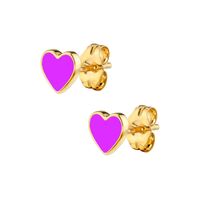 Multicolor Epoxy Heart-shaped Earrings Simple Compact Wild Earrings sku image 5