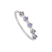 New Elegant Copper Ring Tail Ring With Purple Round Zircon Plated 18k Gold Fashion Female Ring Wholesale sku image 4