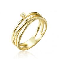 Vente Chaude Transfrontalière Multicouche Diamant Bague En Cuivre Femelle Européenne Et Américaine Ins Simple Style Froid Zircon 18k Or Index Doigt Bague Femelle sku image 3