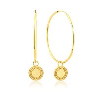 European And American Style Sterling Silver Needle Women's Fashion Circle Gold Silver Large Earrings Round Earrings Female Fashion Ornament sku image 1