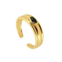 Cross-border Oil Dripping Geometric 18k Open Ring For Men And Women Retro Minority Fashion Copper Ring Personality All-match Index Finger Ring sku image 1
