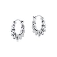 S925 Silver Needle Earrings Twisted Circle Earrings Wholesale sku image 2