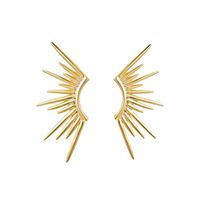 S925 Silver Needle Plated 18k Gold Simple Small Sun Earrings Personality Fashion Geometric Earrings sku image 1