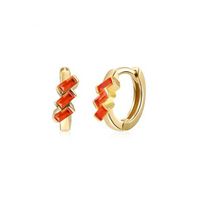 Cross-border European And American Fashion Geometric Multicolor Rectangular Zircon Copper Ear Clip sku image 3