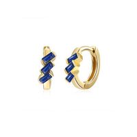 Cross-border European And American Fashion Geometric Multicolor Rectangular Zircon Copper Ear Clip sku image 5