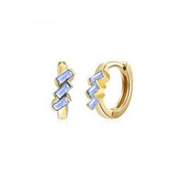 Cross-border European And American Fashion Geometric Multicolor Rectangular Zircon Copper Ear Clip sku image 6