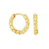 Korean Version Minimalist Twisted Twist Copper Gold-plated Earrings sku image 1