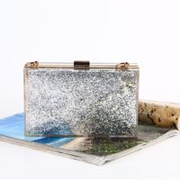 Fashion Double-sided Liquid Quicksand Acrylic Bag Ladies Translucent Evening Clutch sku image 6