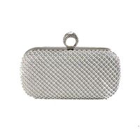 New European And American Rhinestone Dinner Bag Cosmetic Bag Diagonal Mesh Diamond Bag Wholesale sku image 2