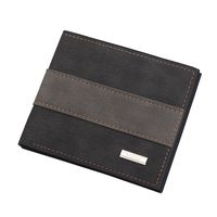 Men's Wallet Short Wallet Retro Zipper Bag Horizontal Casual Frosted Multi-card Pocket Small Wallet sku image 1