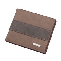 Men's Wallet Short Wallet Retro Zipper Bag Horizontal Casual Frosted Multi-card Pocket Small Wallet sku image 2