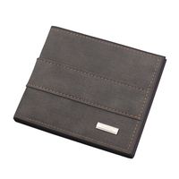 Men's Wallet Short Wallet Retro Zipper Bag Horizontal Casual Frosted Multi-card Pocket Small Wallet sku image 3