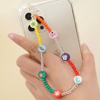 New Geometric Mobile Phone Chain Christmas Pattern Glass Color Rice Beads Mobile Phone Chain Lanyard sku image 1