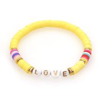 Bohemian Love Letter Color Soft Ceramic Bead Bracelet Men And Women Jewelry sku image 3