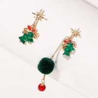 Creative Trend Long Hair Ball Dripping Oil Christmas Earrings European And American Holiday Earrings sku image 2