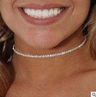 Nuevo Collar De Diamantes Completo Collar De Diamantes Simple Collar De Cadena De Garra De Clavícula Corta De Moda sku image 2