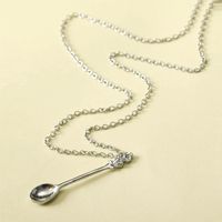 New Simple Crown Mini Tea Spoon Pendant Creative Personality Retro Spoon Pendant Necklace sku image 1