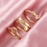 2021 Creative Simple Temperament Women's Jewelry Geometric Twist Alloy Hug Arm Ring 3-piece Set sku image 1