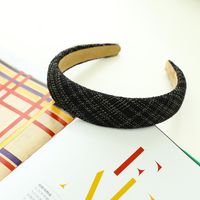 Autumn New Korean Version Of Fabric Plaid Headband Hairpin Sponge Flat Headband Wholesale sku image 1