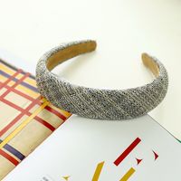Autumn New Korean Version Of Fabric Plaid Headband Hairpin Sponge Flat Headband Wholesale sku image 2
