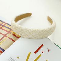 Autumn New Korean Version Of Fabric Plaid Headband Hairpin Sponge Flat Headband Wholesale sku image 3