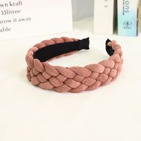 European And American New Style Solid Color Braided Wide Brim Press Hair Wash Headband Wholesale sku image 1