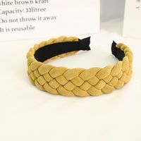 European And American New Style Solid Color Braided Wide Brim Press Hair Wash Headband Wholesale sku image 3