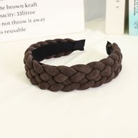 European And American New Style Solid Color Braided Wide Brim Press Hair Wash Headband Wholesale sku image 5