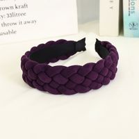 European And American New Style Solid Color Braided Wide Brim Press Hair Wash Headband Wholesale sku image 7
